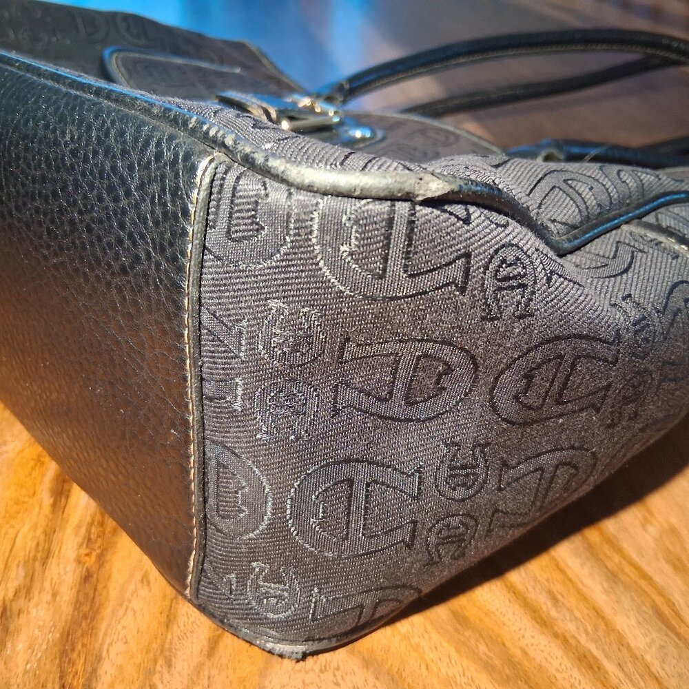 Etienne Aigner Black Signature A Logo Tote Shoulder Handbag Organizer Work Bag - Picture 6 of 16